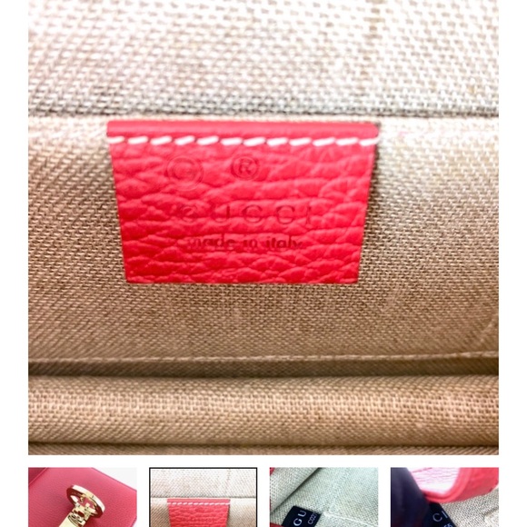 Gucci RARE Interlocking GG Red Leather Crossbody with Dust Bag - Picture 7 of 14